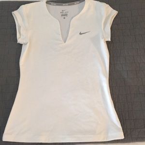 Nike Dri-Fit White Tennis Cap Sleeve Top